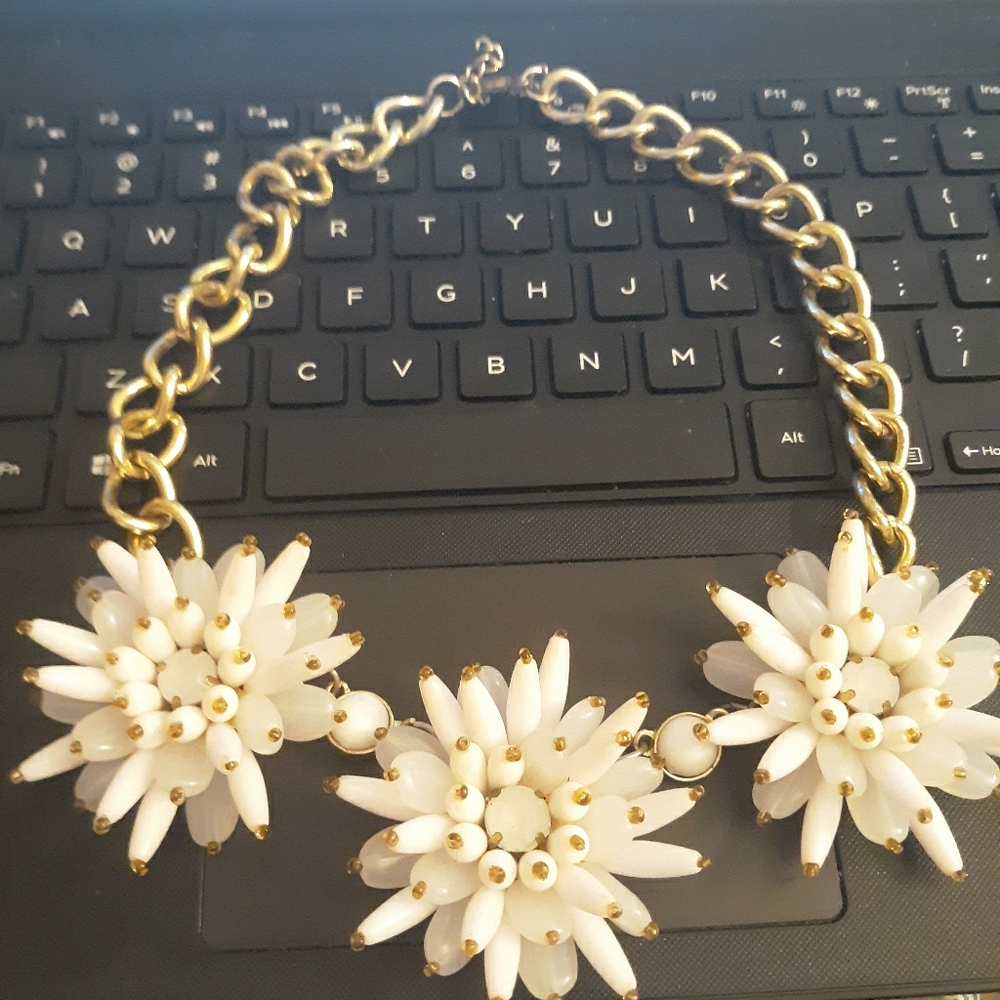Gold Statement Flower Necklace